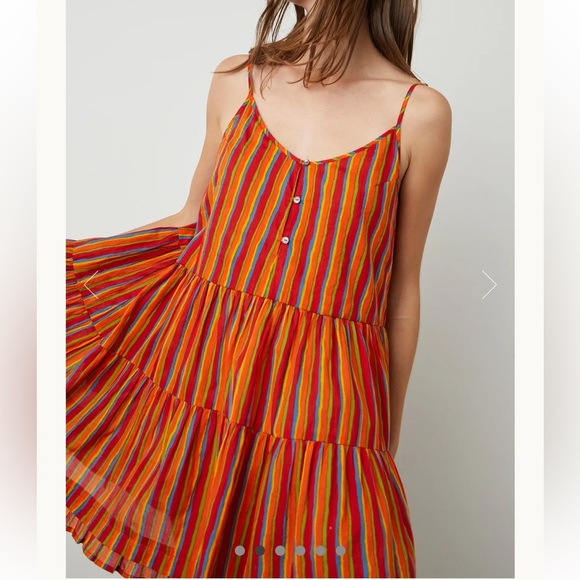 VELVET BY GRAHAM & SPENCER Tracy Printed dress Multi color striped mini Size M - Picture 1 of 12